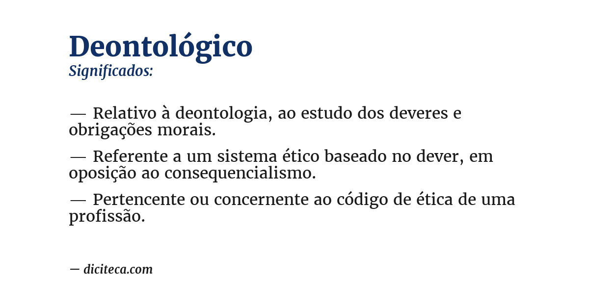 Significado de deontológico