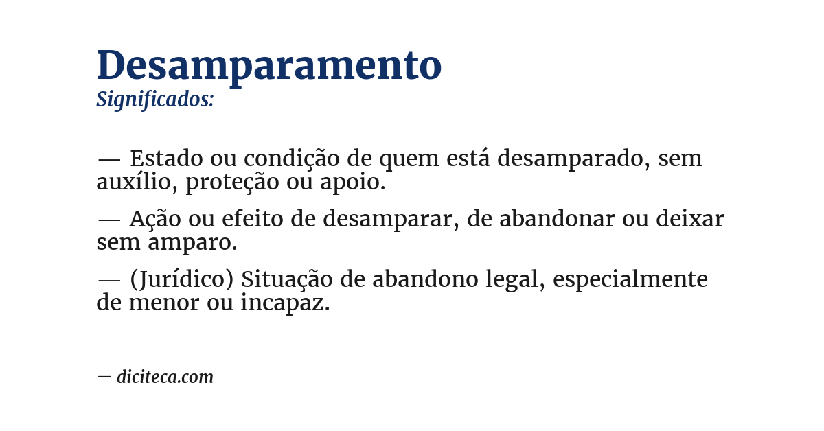 Significado de desamparamento