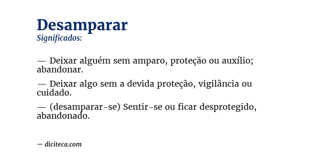 Significado de desamparar