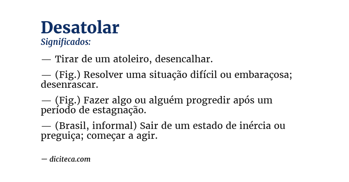 Significado de desatolar