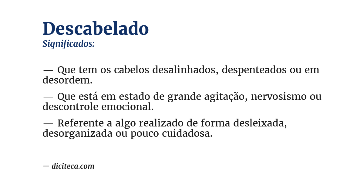 Significado de descabelado