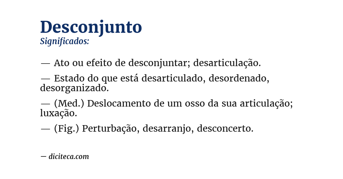 Significado de desconjunto