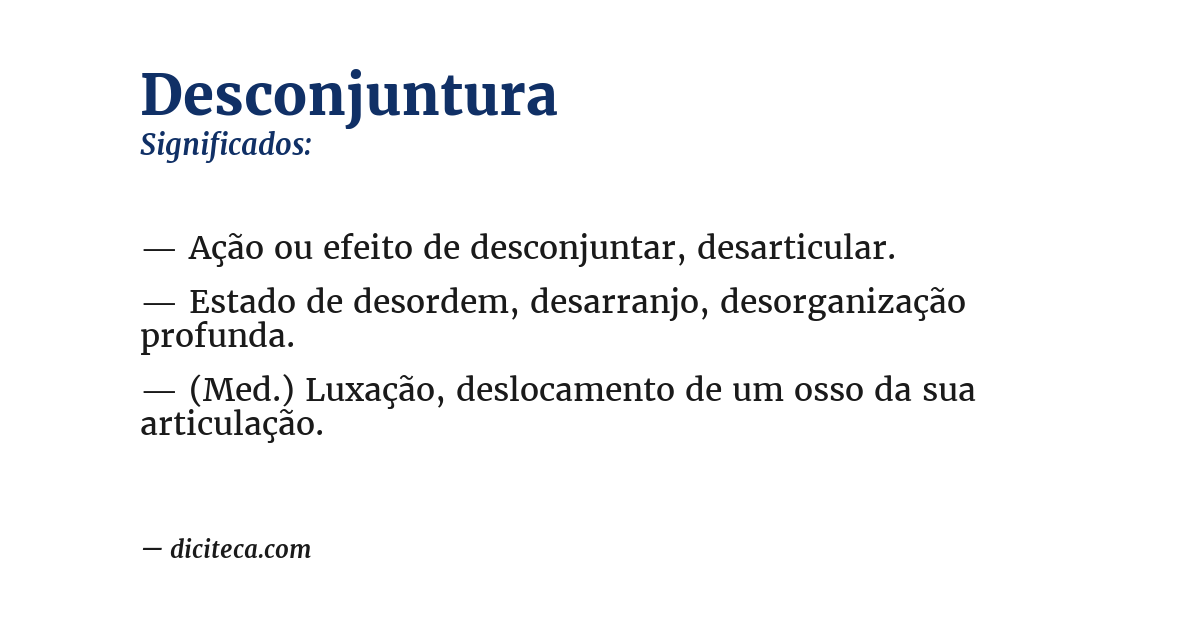 Significado de desconjuntura