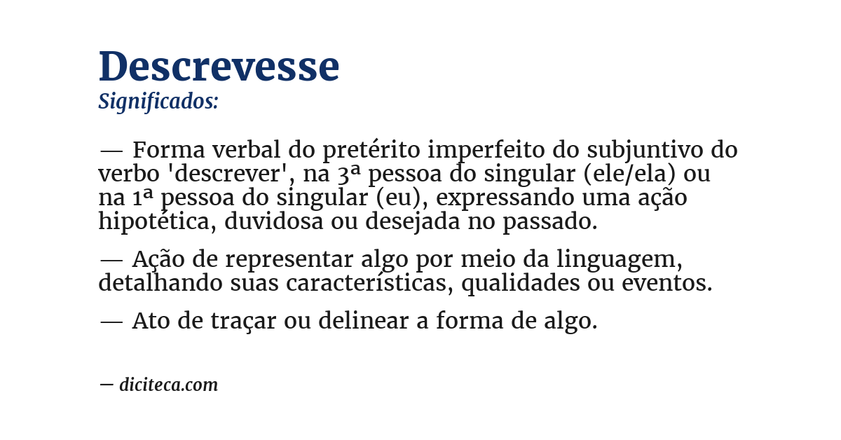 Significado de descrevesse