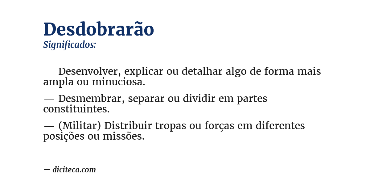 Significado de desdobrarão