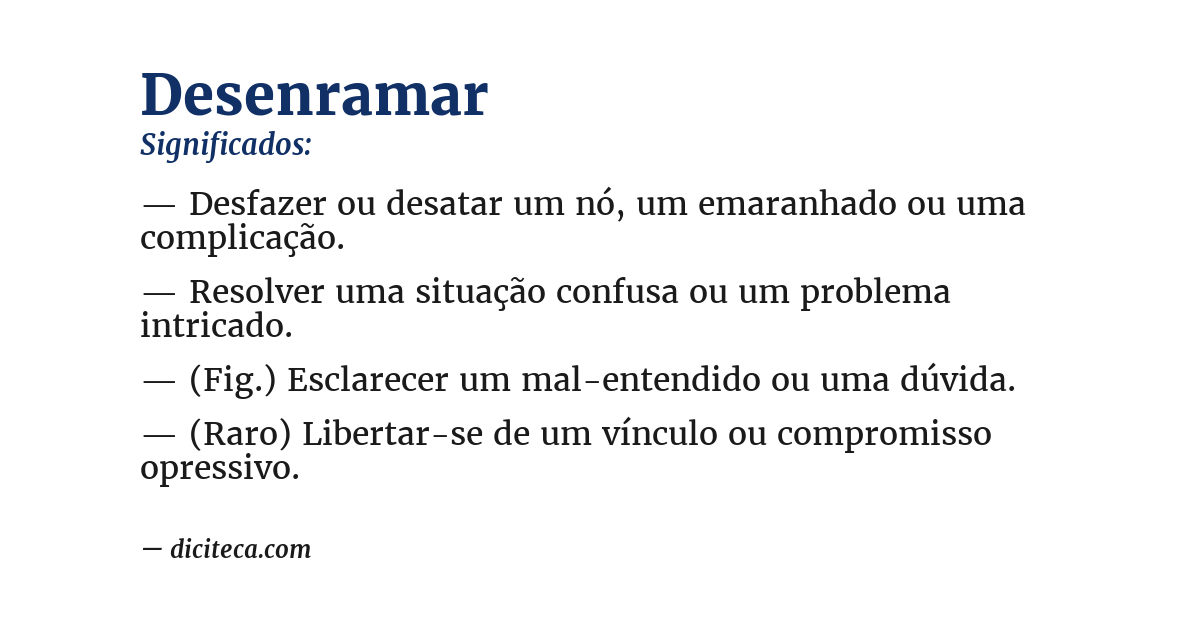 Significado de desenramar