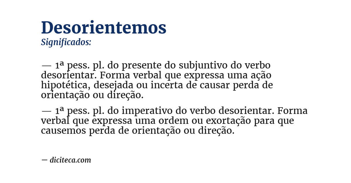 Significado de desorientemos