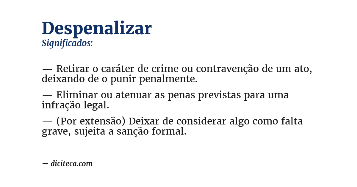 Significado de despenalizar