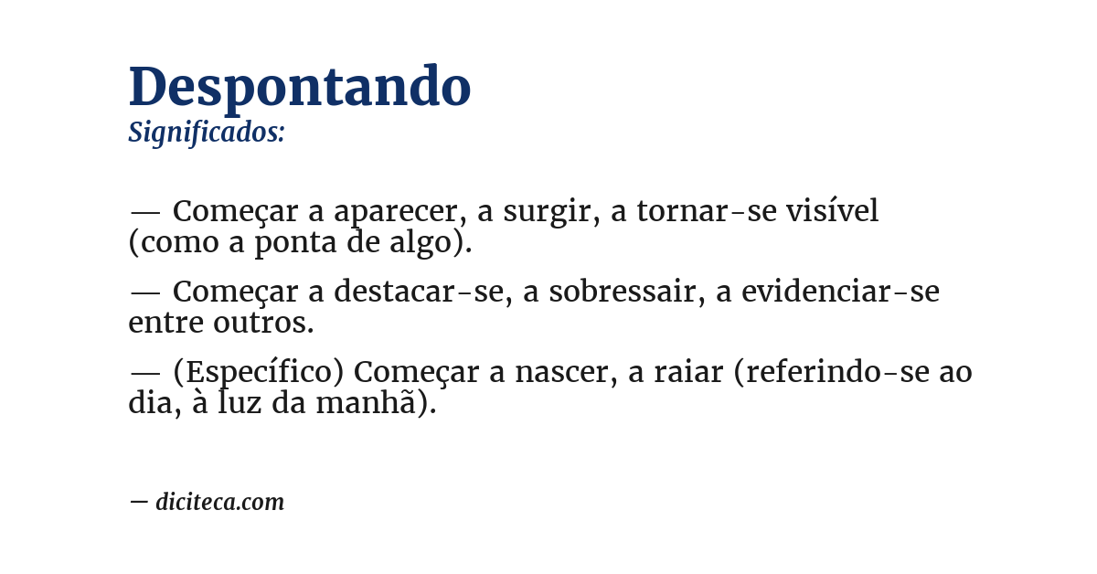 Significado de despontando
