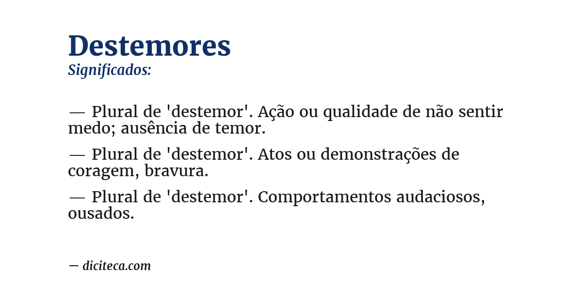 Significado de destemores