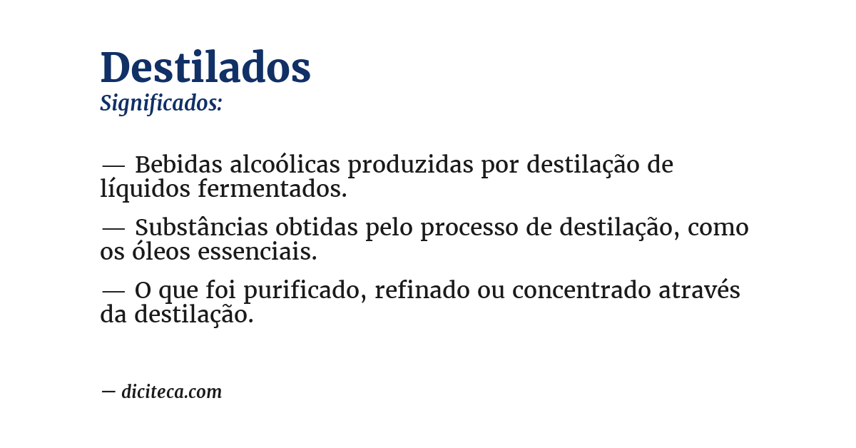 Significado de destilados