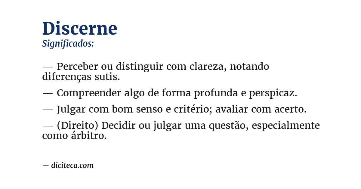 Significado de discerne