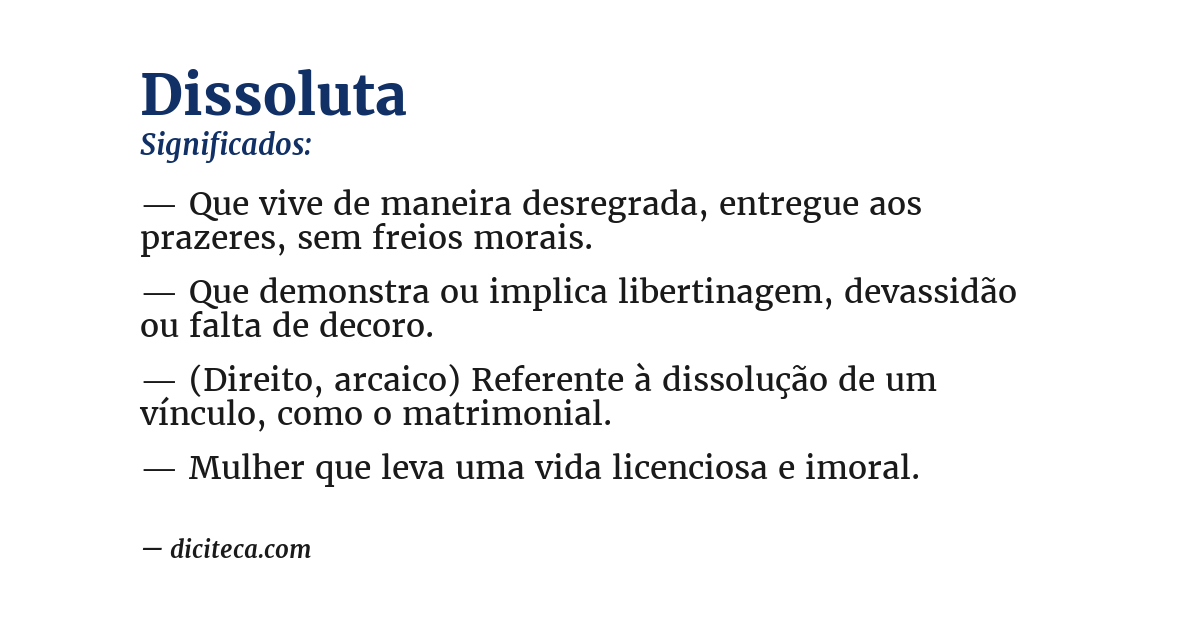 Significado de dissoluta