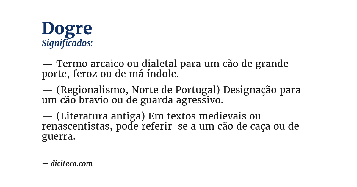Significado de dogre