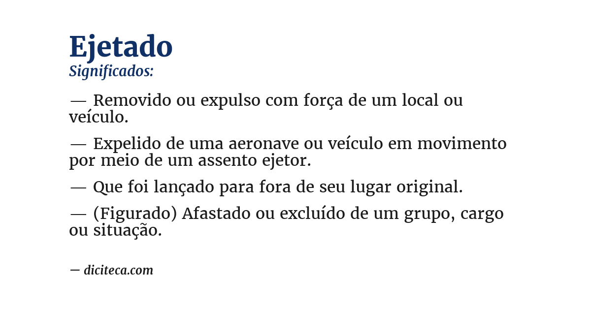 Significado de ejetado
