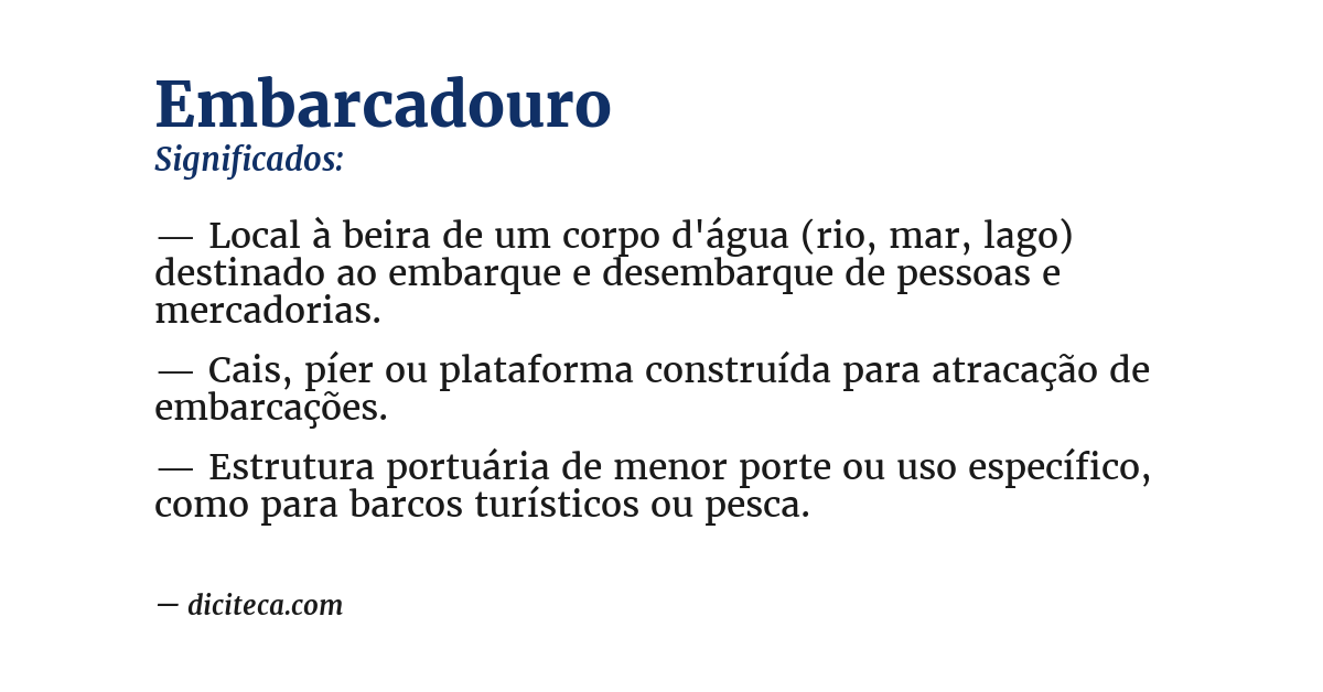 Significado de embarcadouro