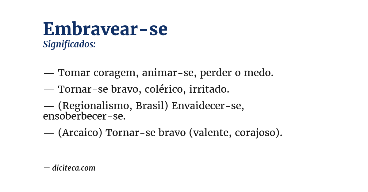 Significado de embravear-se