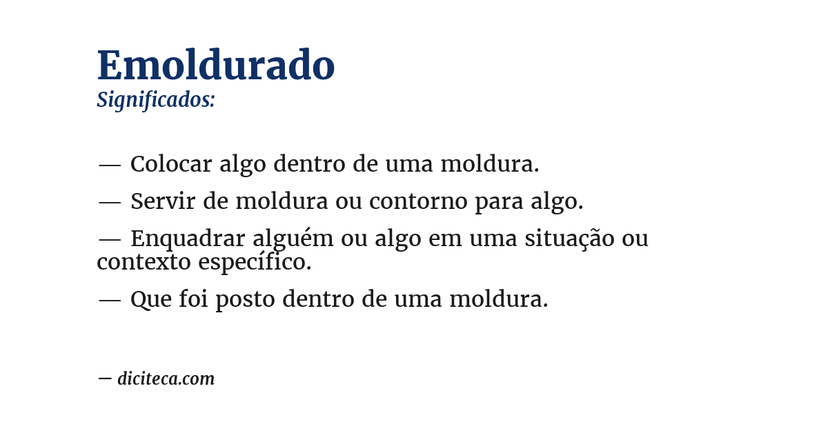Significado de emoldurado