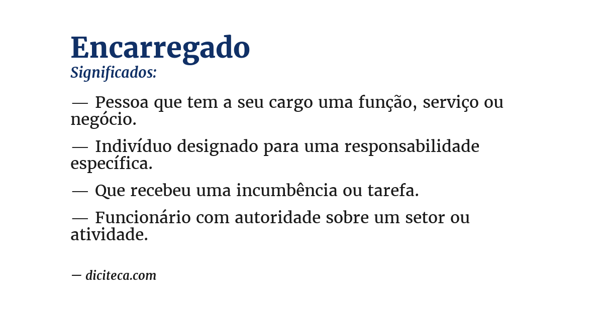 Significado de encarregado