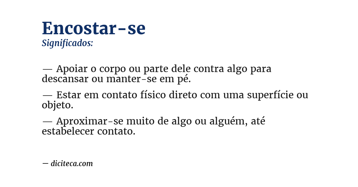 Significado de encostar-se