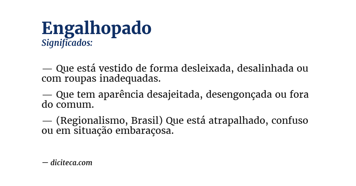 Significado de engalhopado