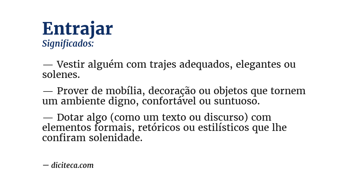 Significado de entrajar
