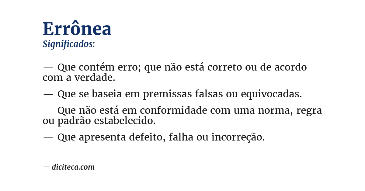 Significado de errônea