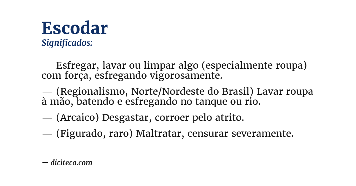 Significado de escodar