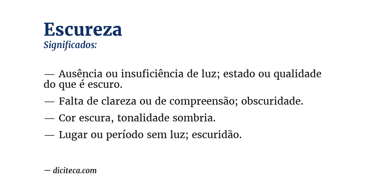 Significado de escureza