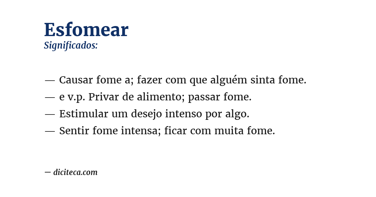 Significado de esfomear