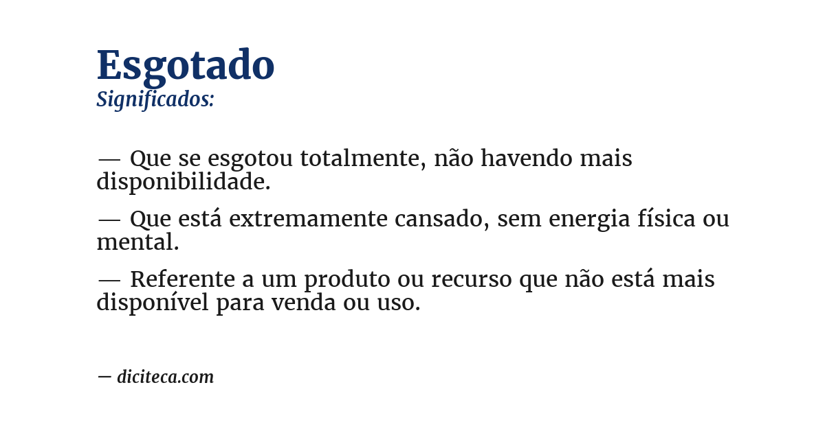 Significado de esgotado