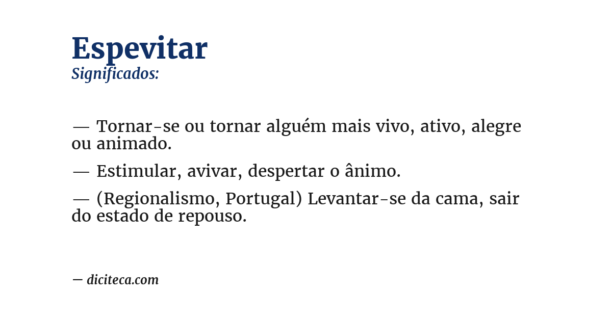Significado de espevitar