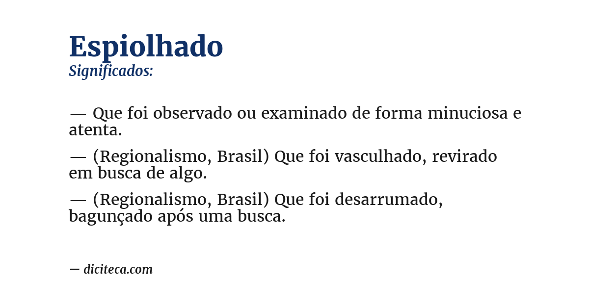 Significado de espiolhado
