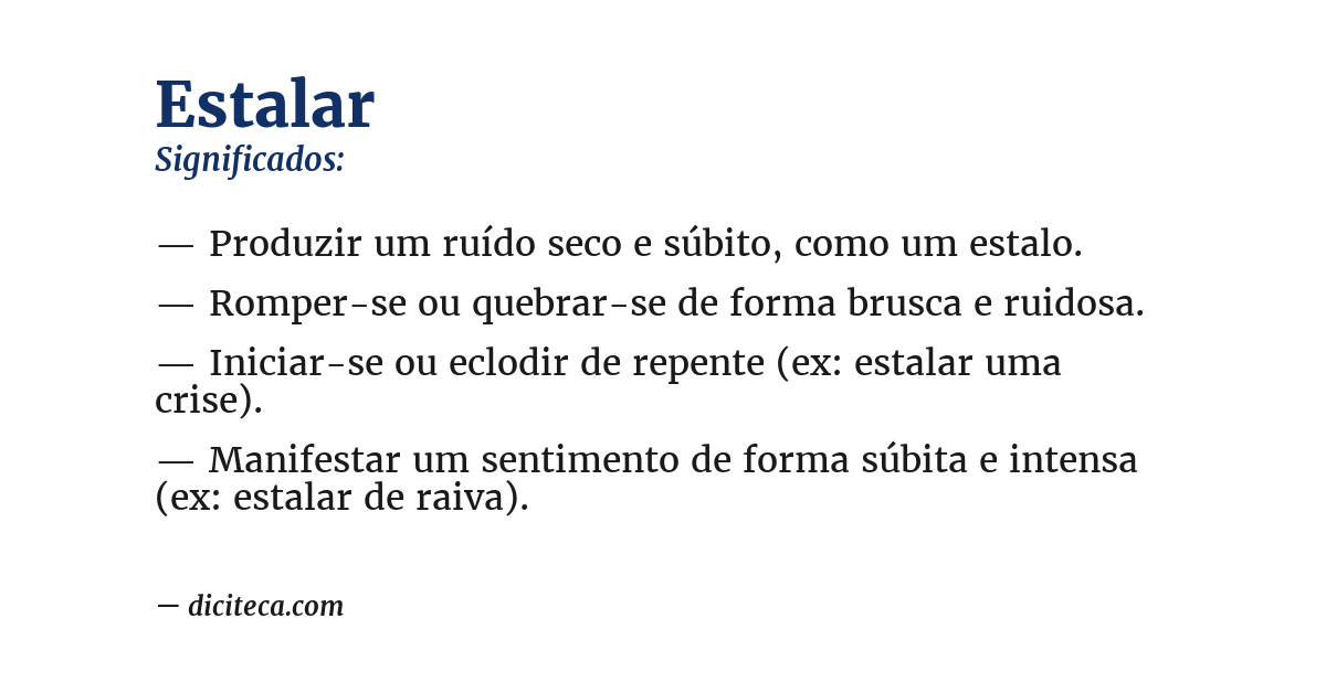 Significado de estalar