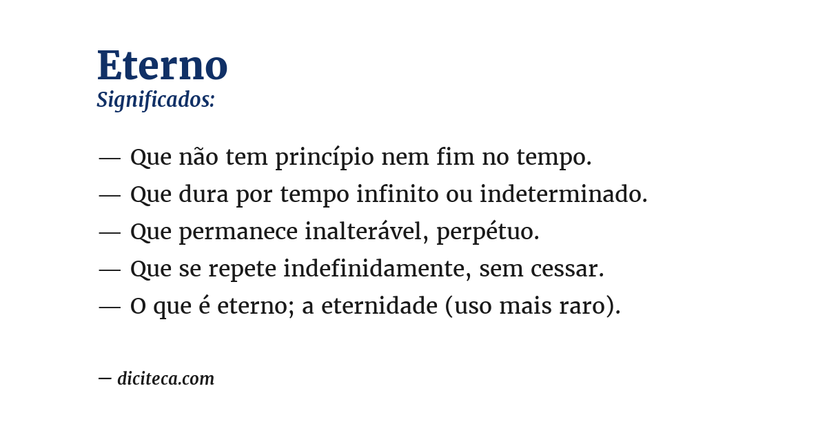 Significado de eterno