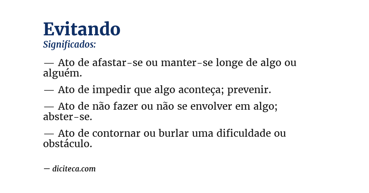 Significado de evitando