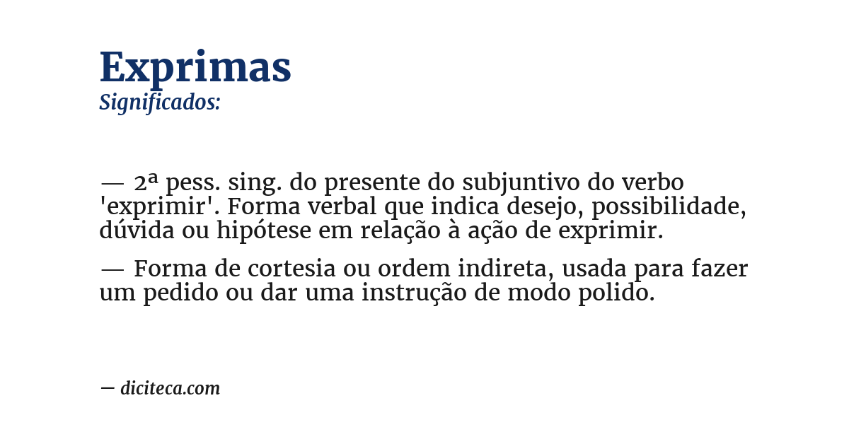 Significado de exprimas
