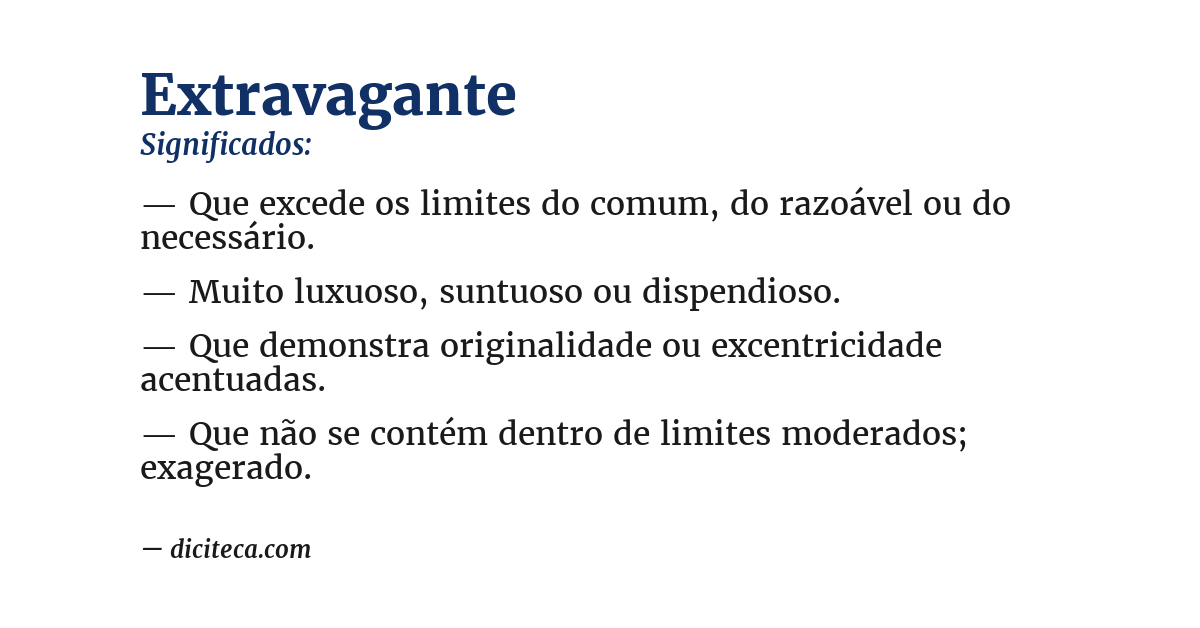 Significado de extravagante
