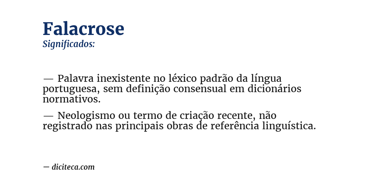 Significado de falacrose