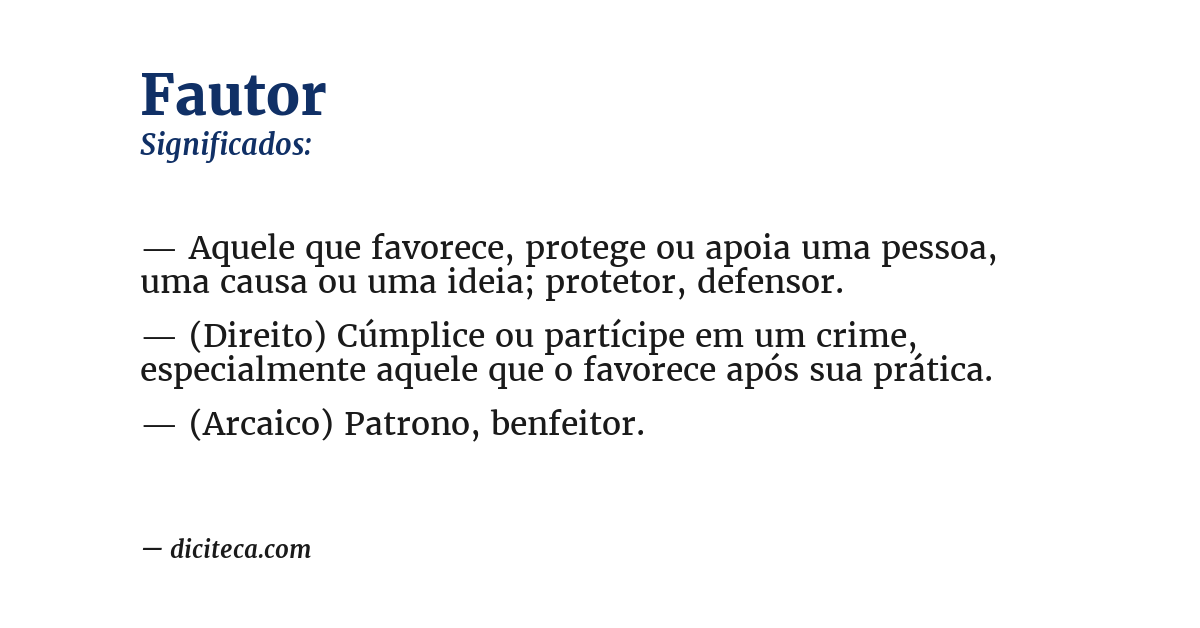 Significado de fautor