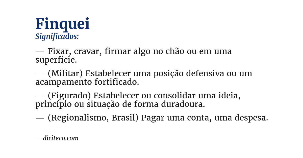 Significado de finquei
