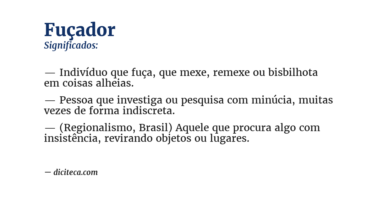 Significado de fuçador