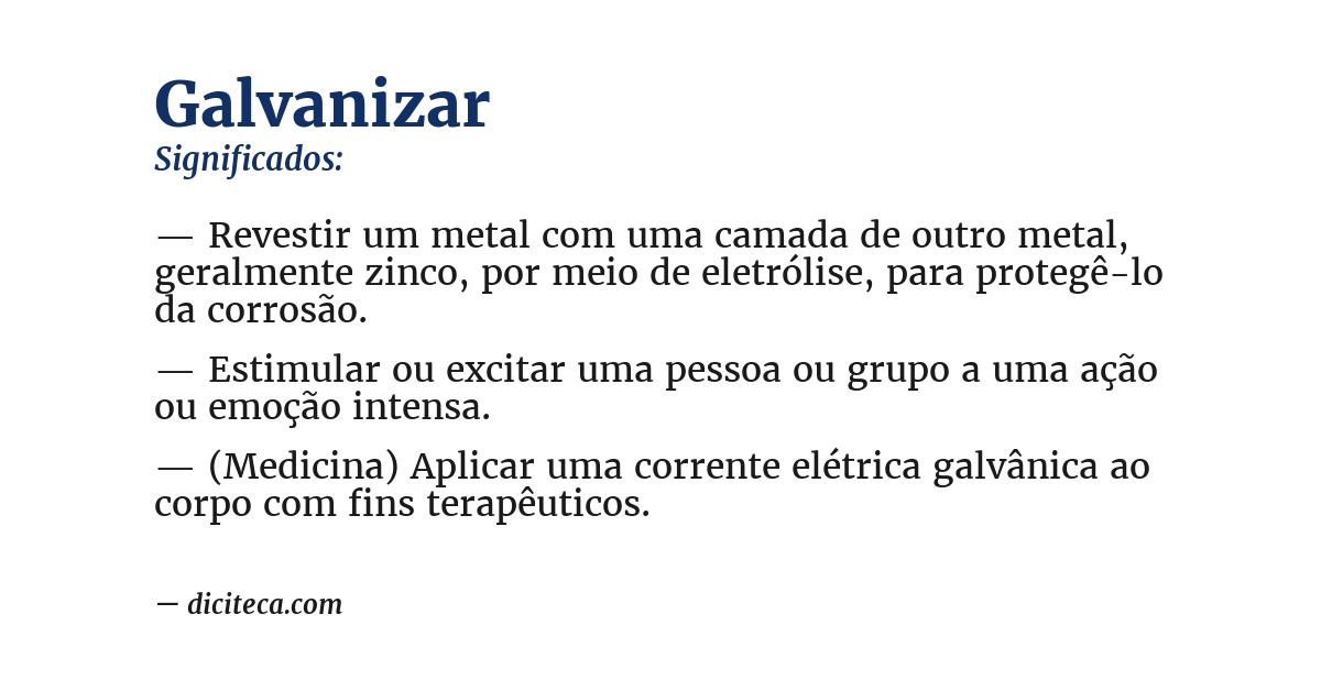 Significado de galvanizar