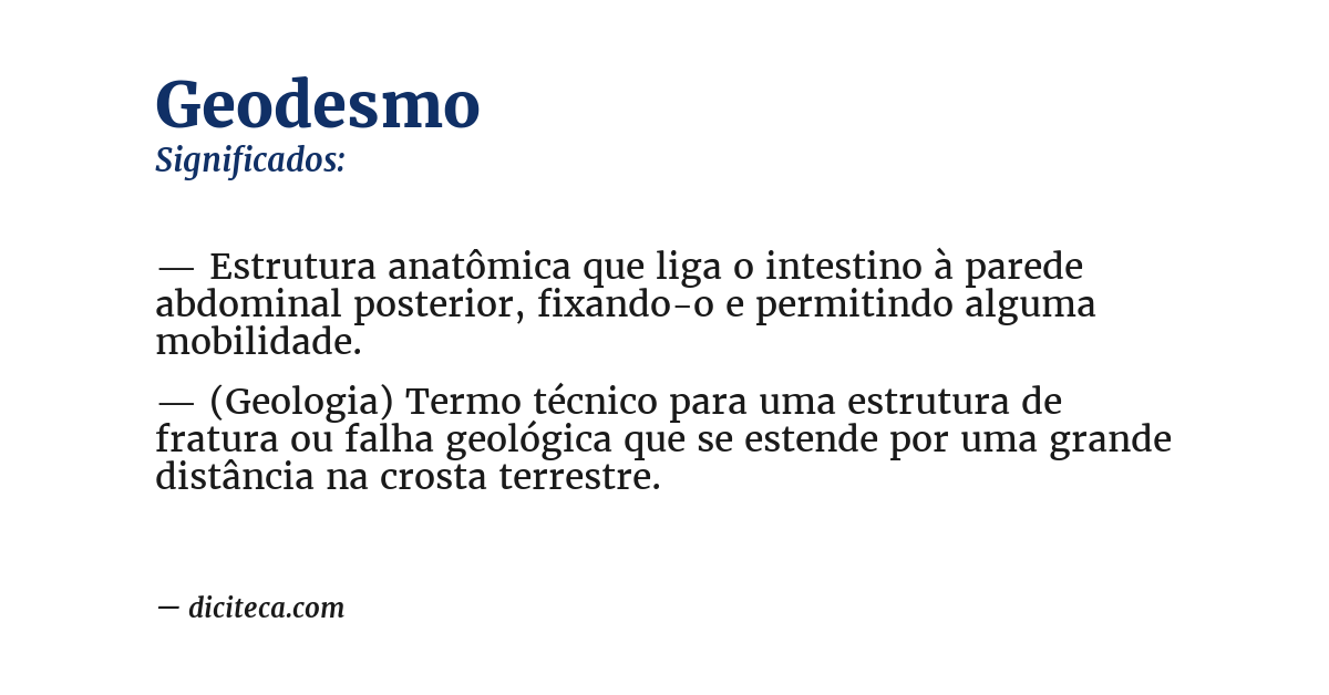 Significado de geodesmo