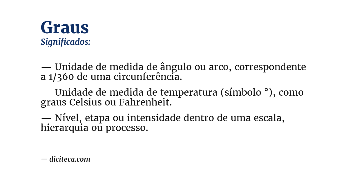 Significado de graus