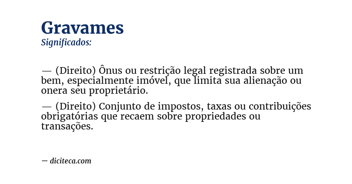 Significado de gravames