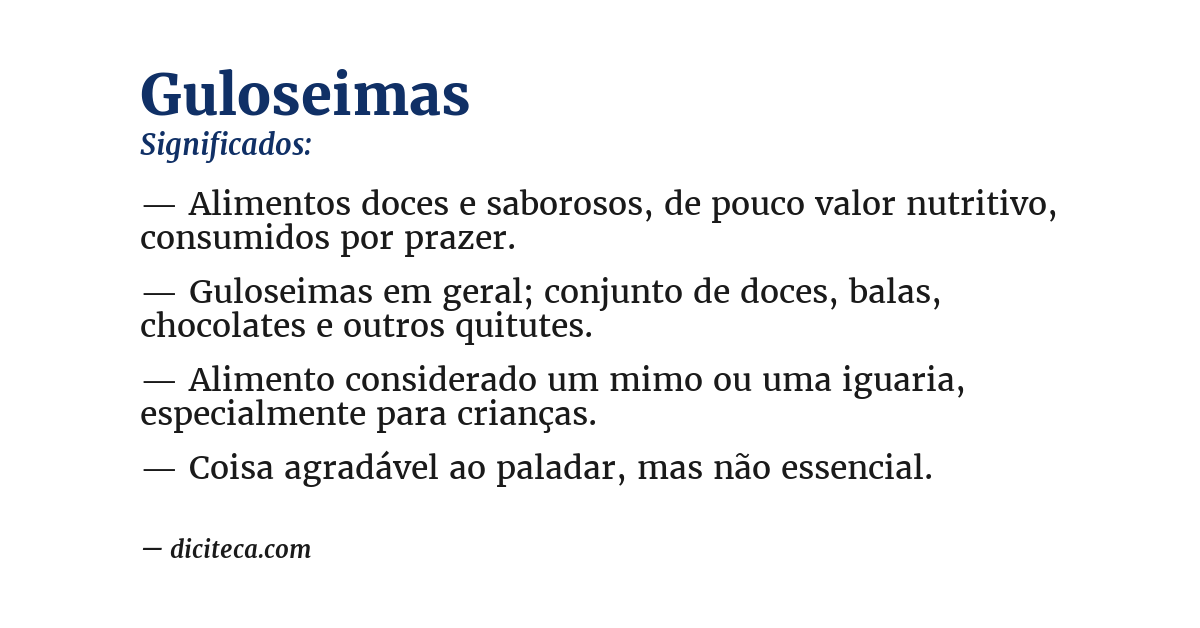 Significado de guloseimas