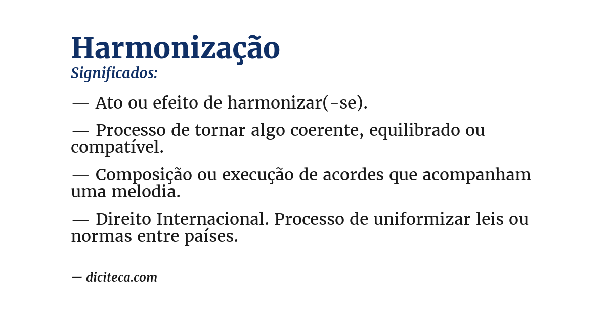 Significado de harmonização