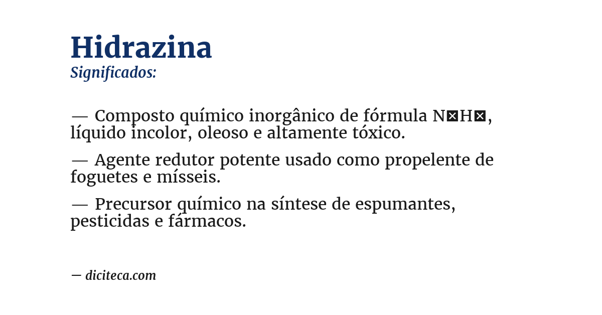 Significado de hidrazina