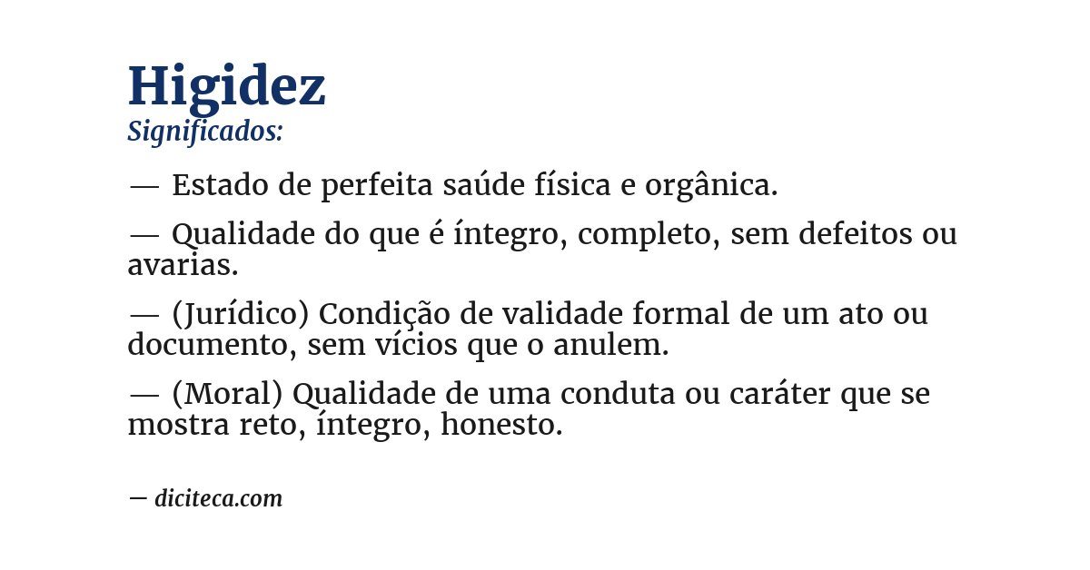 Significado de higidez